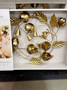 Threshold gold metal botanical Garland